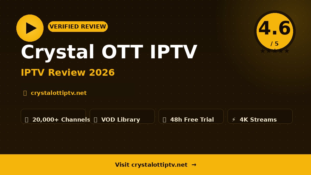Crystal OTT IPTV Review 2026