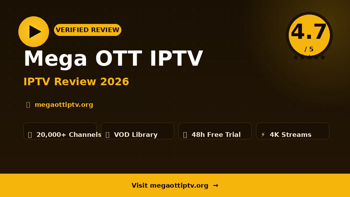 Mega OTT IPTV Review 2026