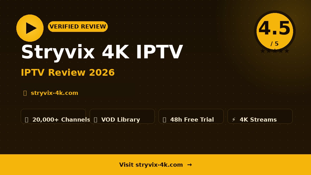 Stryvix 4K IPTV Review 2026